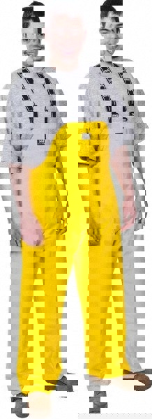 Bib Overalls: Size M, Yellow, Polyester & PVC